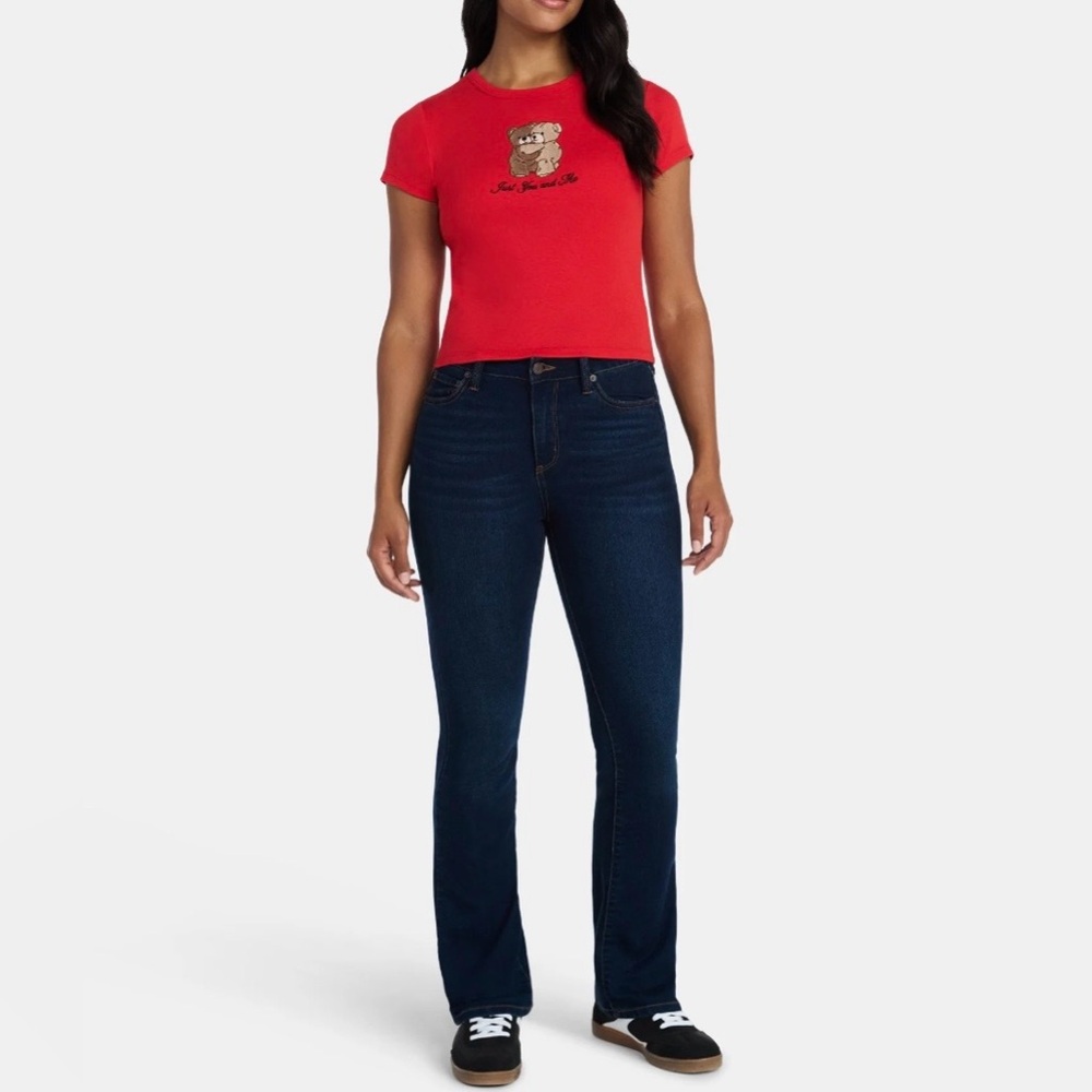 Social Edition Red Babydoll T-Shirt with Bear Graphic - Picture 3 of 8